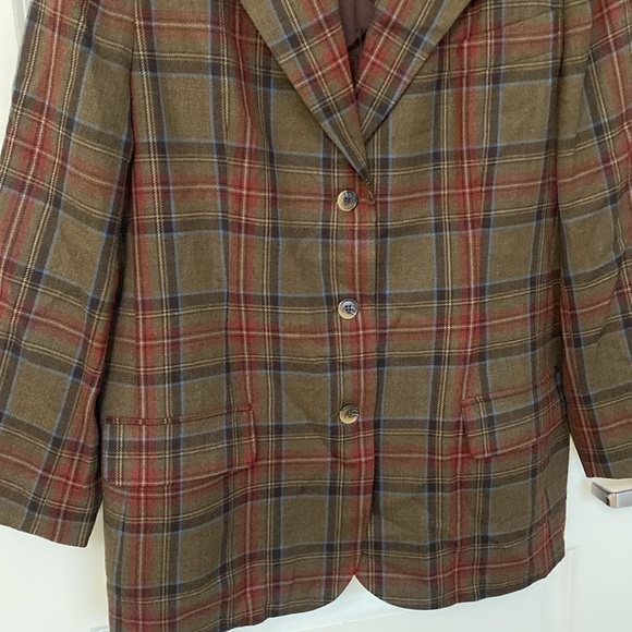 Brooks Brothers Plaid Blazer Size 16 Worsted Wool - Picture 6 of 16